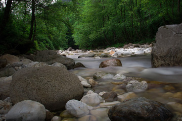 Naklejka na ściany i meble many stones in the creek