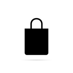 Shopping bag icon with shadow