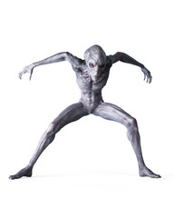 3d rendered illustration of an alien isolated on white