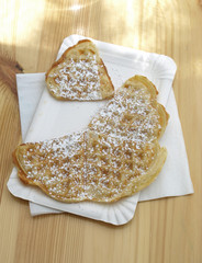 German waffle hearts on a paper tissue