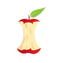 Apple core icon. Symbol of organic waste. Isolated