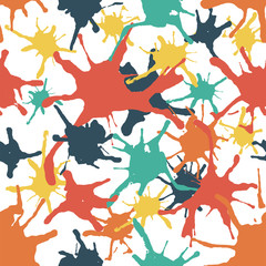 Color Blots Seamless Pattern Vector Illustration Ink