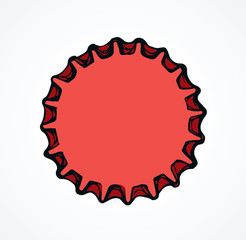 Iron bottle cap. Vector drawing