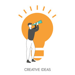 Creative idea concept with light bulb