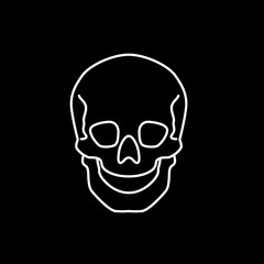 Human skull vector icon in flat linear style