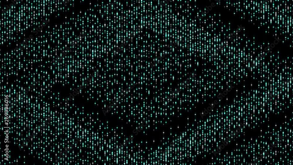 Aufkleber abstract particle 3d virtual isometric square lighting moving, technology network digital data trans