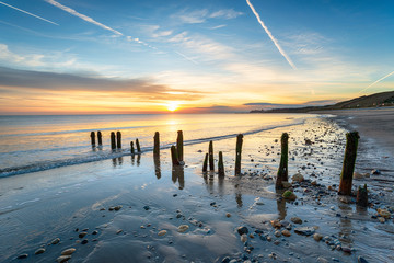 Stunning sunrise at Sandsend Beach