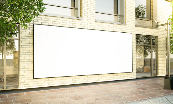 big horizontal poster on the street