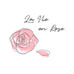 Rose card illustration with text vector