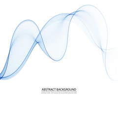 Abstract vector background, blue waved lines for brochure, website, flyer design. Transparent wave