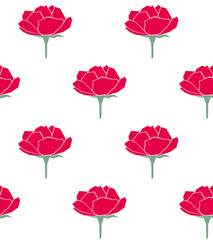 Red rose simple pattern vector