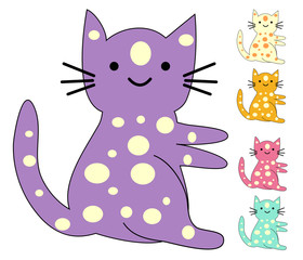 Set of cute cats in simple design for kid's greeting card design, t-shirt print, inspiration poster.