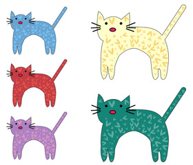 Set of cute cats in simple design for kid's greeting card design, t-shirt print, inspiration poster.