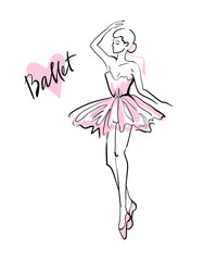 Ballerina cute fashion illustration vector