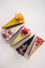 variety mixture of raw vegan cake 