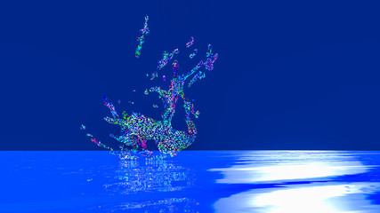3D illustration of  abstract splash