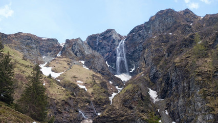 Waterfall in high Austrian mountains 