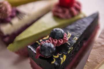 variety mixture of raw vegan cake 