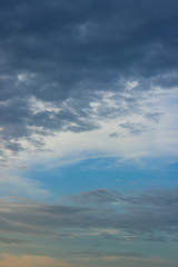 Naklejka premium Beautiful Clouds Over Blue Sky Background. Nature, Landscape Concept. Beautiful Sky Background.