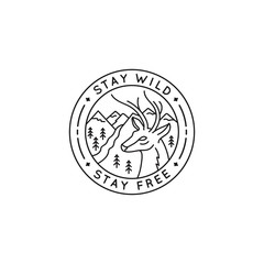 Badge logo stay wild vector