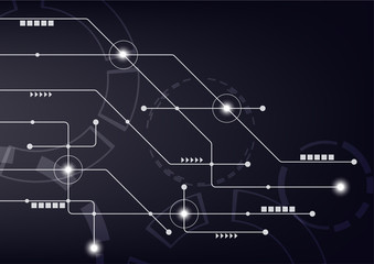Abstract geometric connect lines and dots.Simple technology graphic background.Illustration Vector design Network and Connection concept.