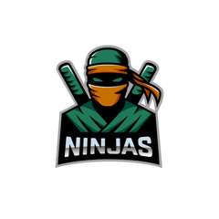 Ninja mascot logo vector