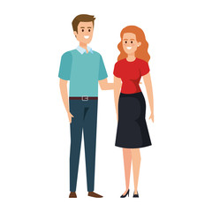 young couple lovers avatars characters