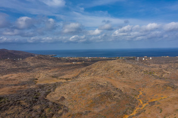 Aerial view over western tip of Curaçao/Caribbean /Netherland Antilles