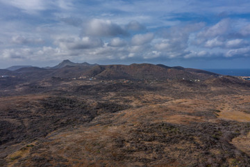 Fototapeta na wymiar Aerial view over western tip of Curaçao/Caribbean /Netherland Antilles