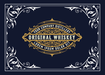 Liquor label with design elements
