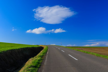 日本北海道　絶景へ続く道