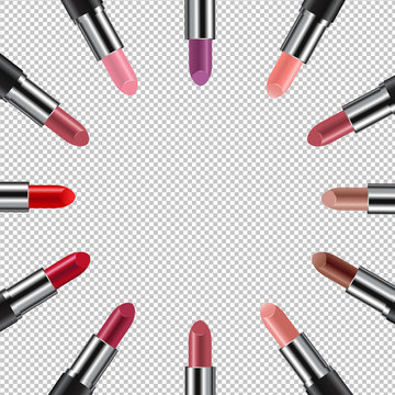 Circle Set Of Color Lipsticks Transparent Background