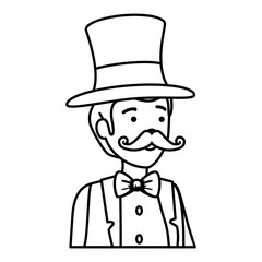 circus magician with hat and mustache