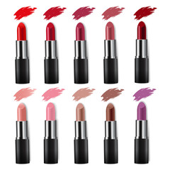 Colorful Lipstick Collection Isolated transparent Background