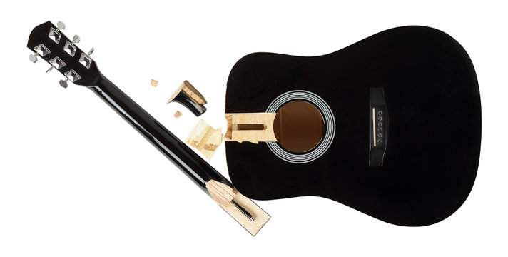 Guitar repair and service - broken guitar isolated