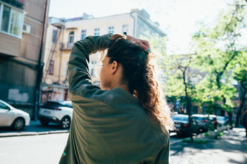 Rear view of young woman