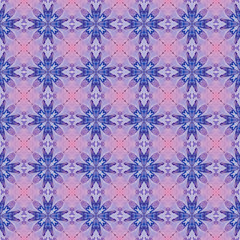 Red blue checked allover seamless pattern. Hand dr