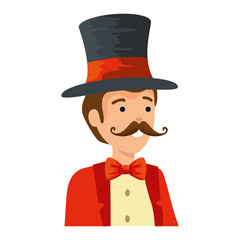 circus magician with hat and mustache