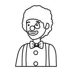 circus clown comic character vector illustration