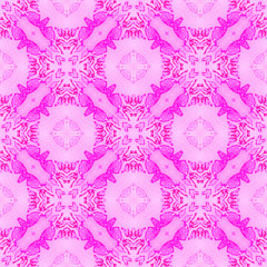 Pink medallion allover seamless pattern. Hand draw