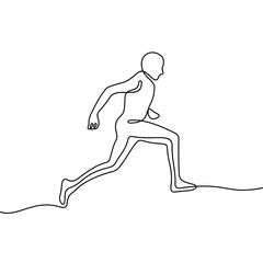 Fototapeta na wymiar Running man continuous line vector illustration