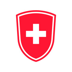 Fototapeta premium Medical immune shield icon. Immune system concept. Protection health sign isolated on white background. Vector illustration 