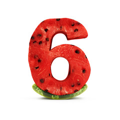 lon Numbers isolated on white background (Number 6)