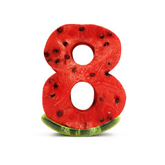 lon Numbers isolated on white background (Number 8)