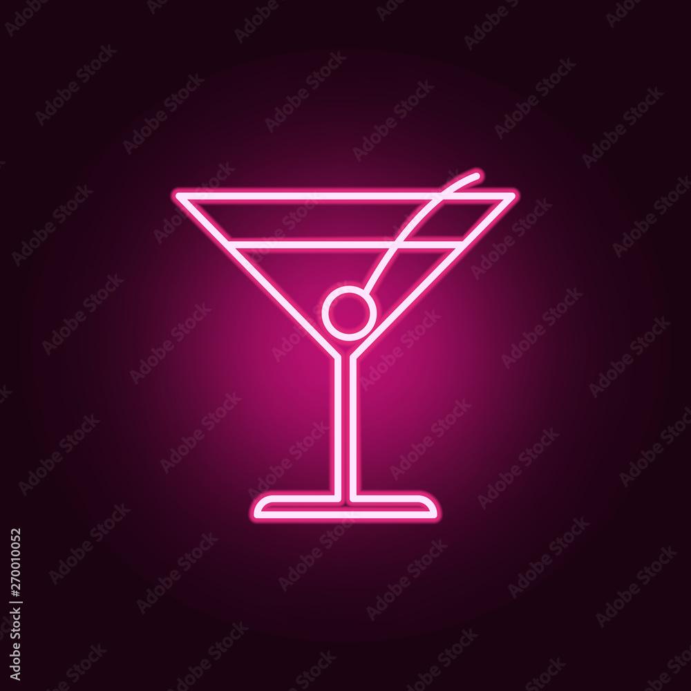 Poster cocktail margarita neon icon. elements of web set. simple icon for websites, web design, mobile app,