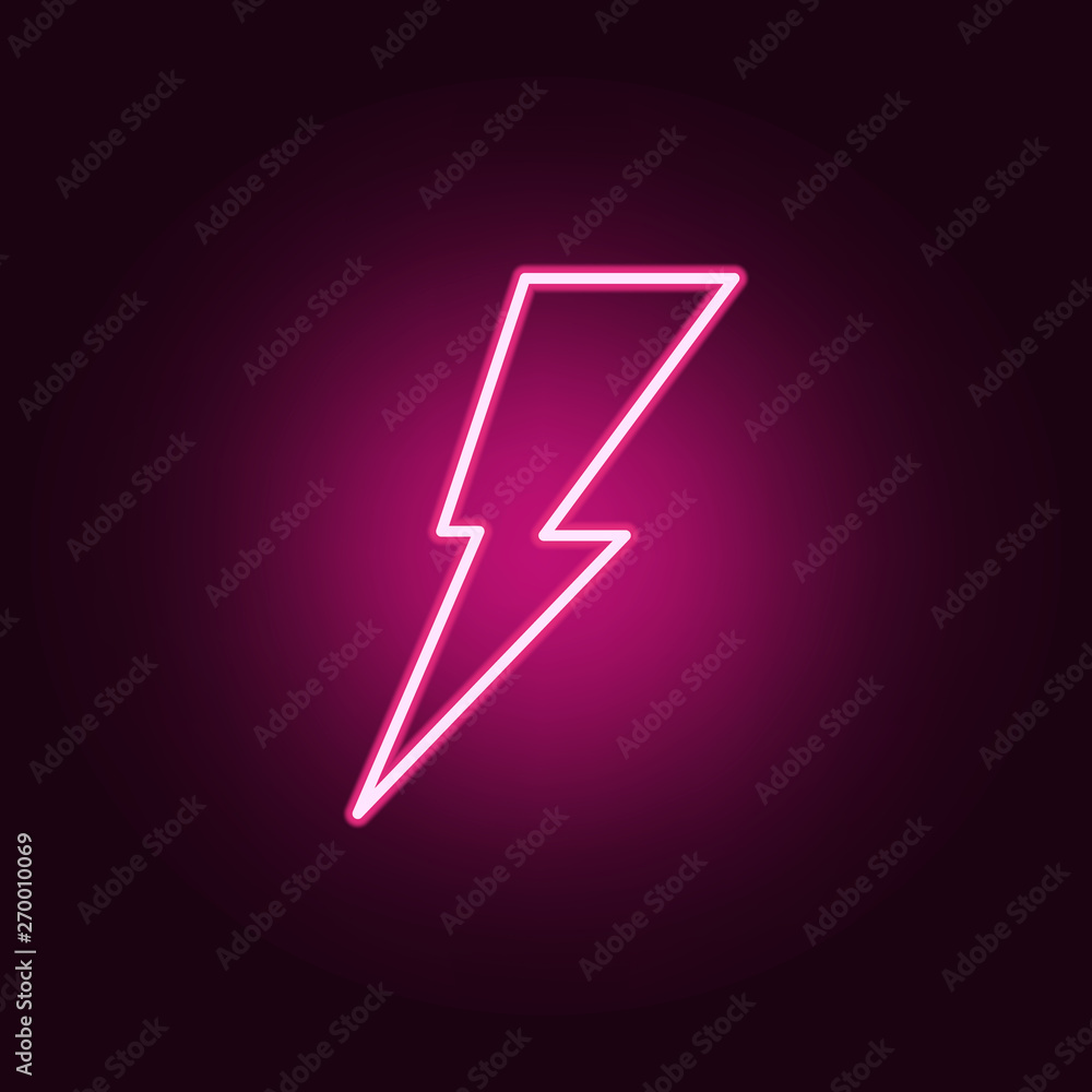 Poster lightning neon icon. elements of web set. simple icon for websites, web design, mobile app, info gra