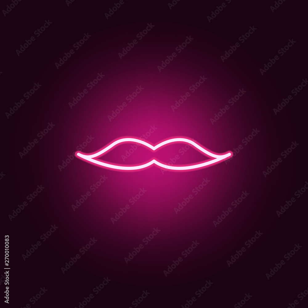 Aufkleber mustache neon icon. elements of web set. simple icon for websites, web design, mobile app, info grap