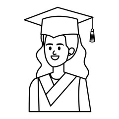 young woman student graduated character