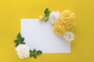 Obraz na płótnie Canvas floral frame made with roses with copy space