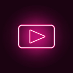Fototapeta premium play sign neon icon. Elements of web set. Simple icon for websites, web design, mobile app, info graphics